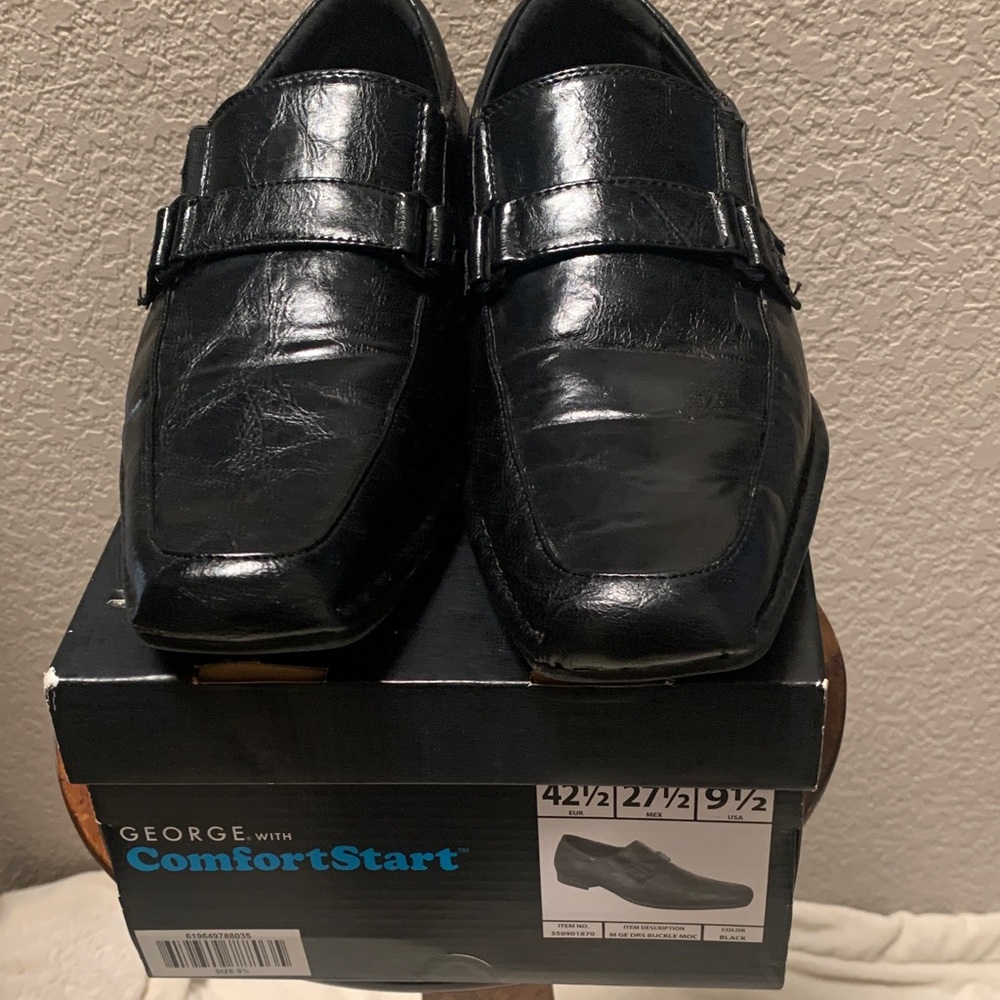 George Men's Black Loafers